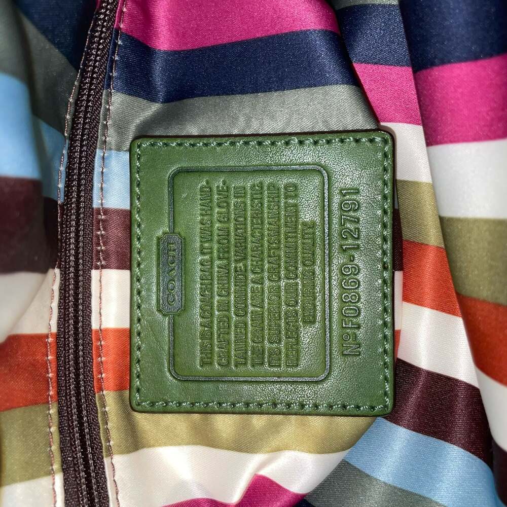 Coach Bleecker Street Limited Edition Peyton Satchel 12791 Green Legacy Leather - Picture 6 of 13